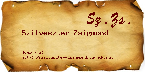 Szilveszter Zsigmond névjegykártya
